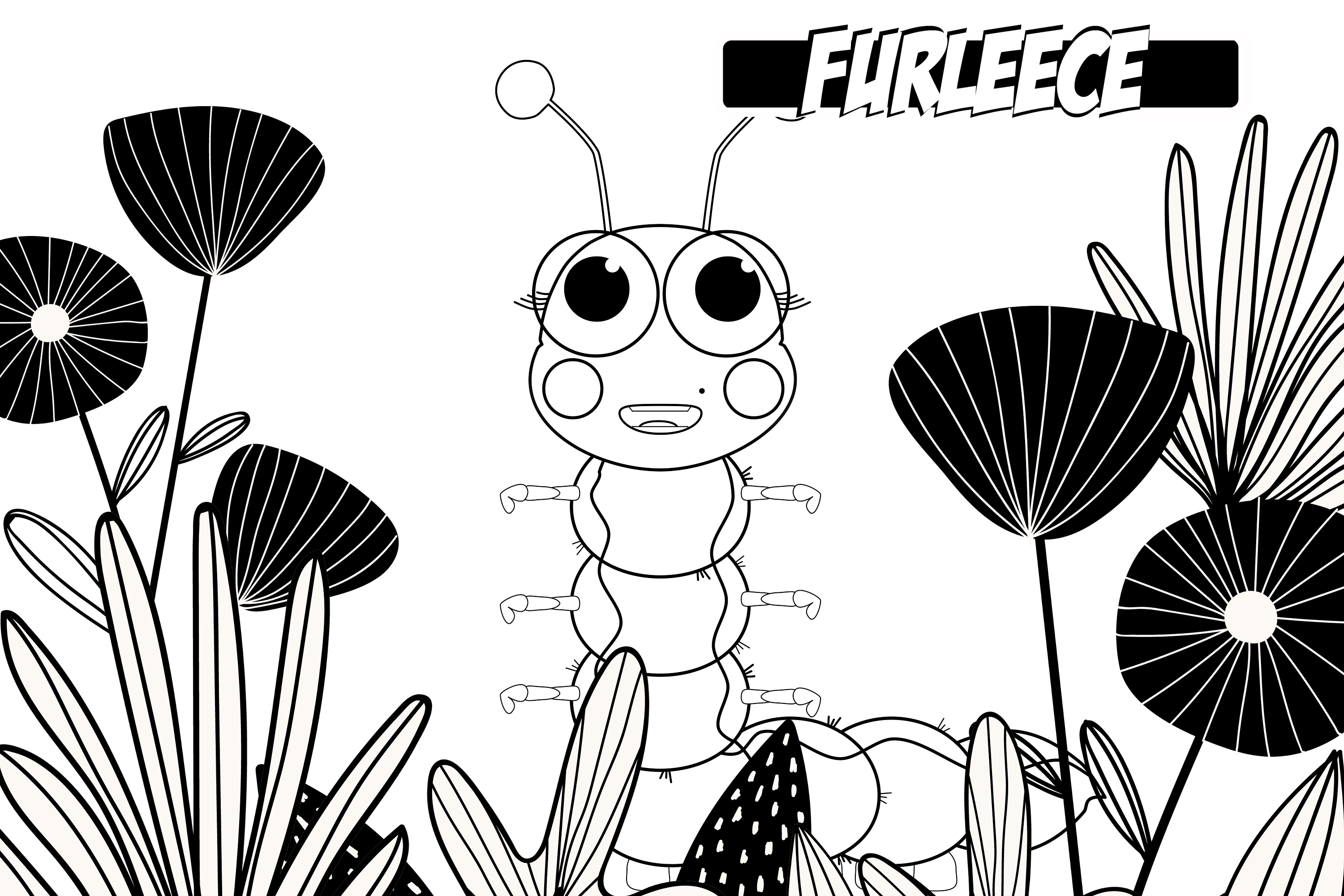 Downloadable Coloring Page of Furleece a cartoon catapillar