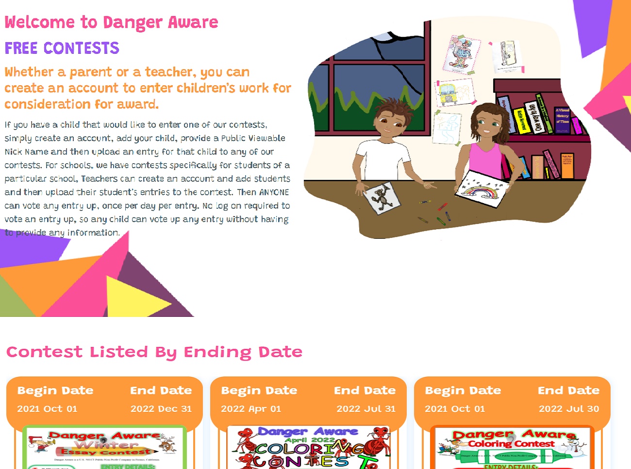 Our Contest Site Screenshot